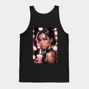 Candle Holding Beautiful Anime Girl of Color Tank Top